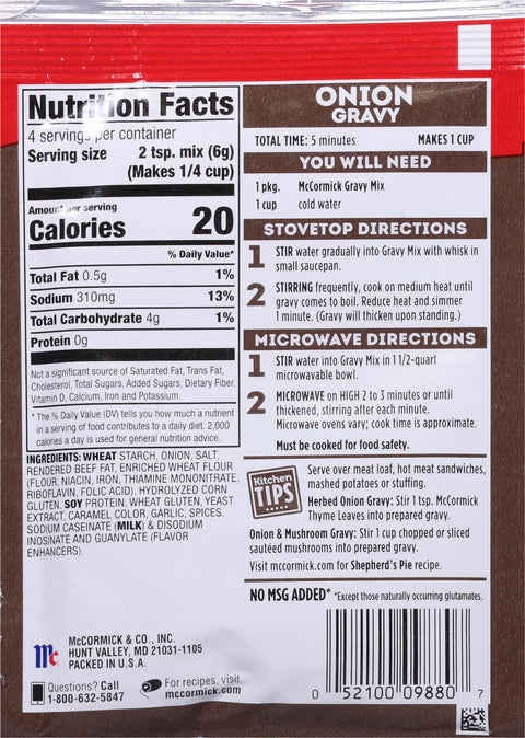 McCormick Mix Gravy Onion 0.87 OZ
