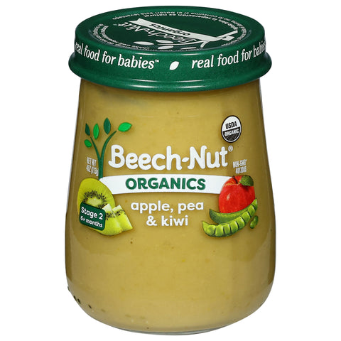 Beech-Nut Organics Stage 2 (6+ Months) Apple, Pea & Kiwi 4 oz - 10 Pack