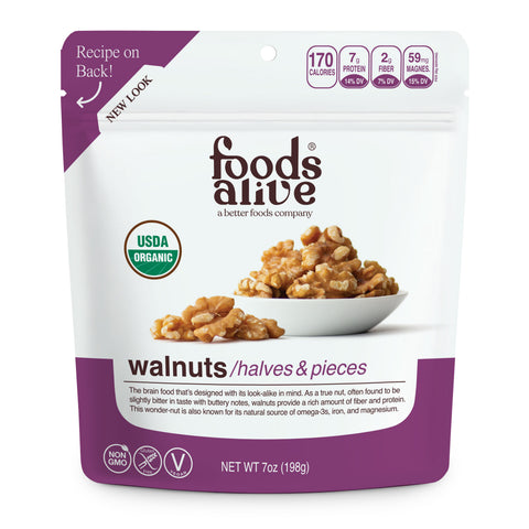 Foods Alive Inc Organic Walnuts Halves - 7 OZ 6 Pack