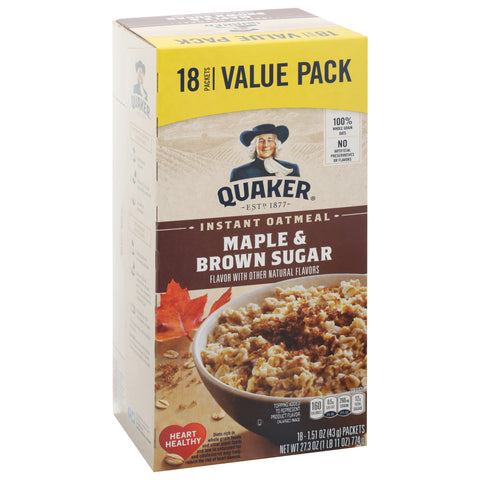 Quaker Instant Oatmeal Maple & Brown Sugar 27.3 OZ