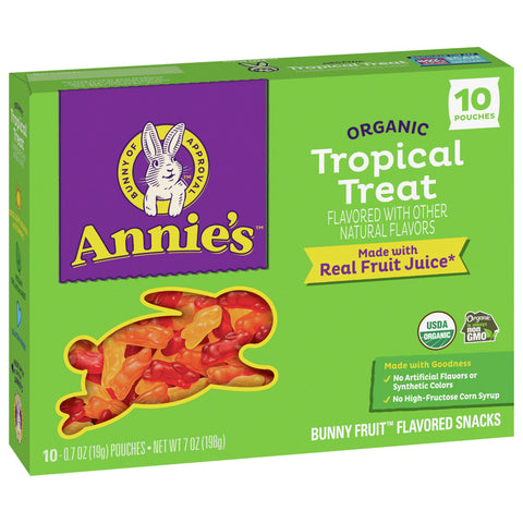 Annies Organic Tropical Treat Bunny Fruit Flavored Snacks 7 OZ