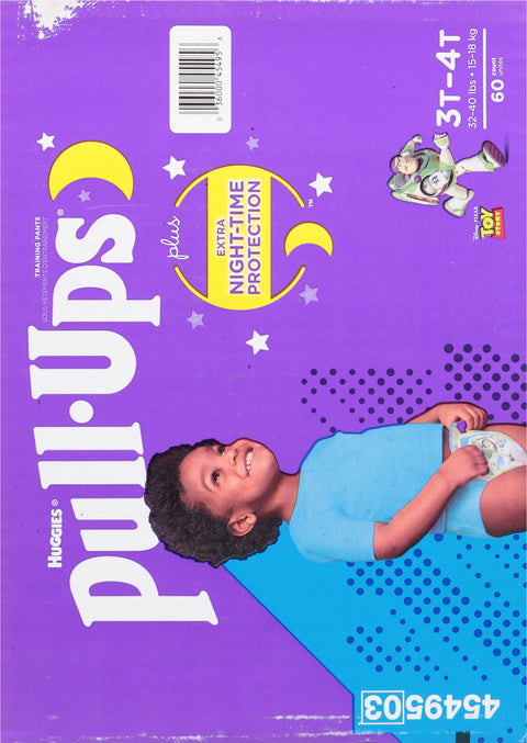 Pull-Ups Boys' Night-Time Potty Training Pants, 3T-4T (32-40 lbs), 60 Ct