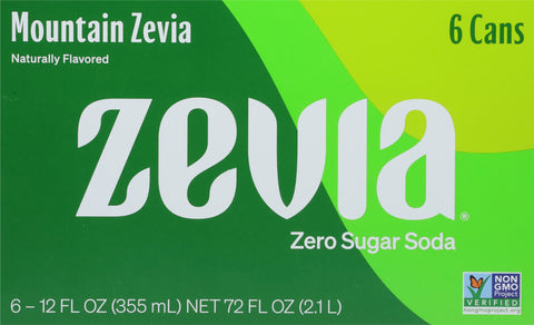 Zevia Zero Sugar Mountain Zevia Soda  72 FZ