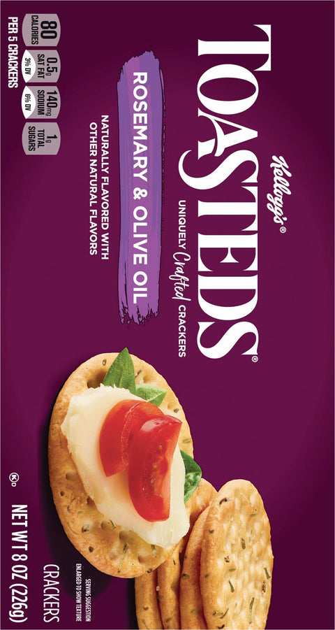 Kellogg's Toasteds Crackers Rosemary and Olive Oil 8 OZ