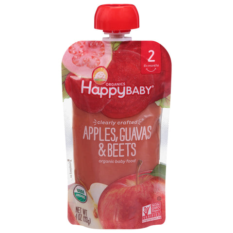 Happy Baby Organic Stage 2 Clearly Crafted Apples, Guavas & Beets 4 OZ