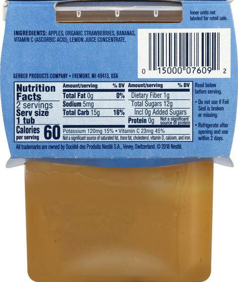 Gerber Apple Strawberry Banana 2 ea