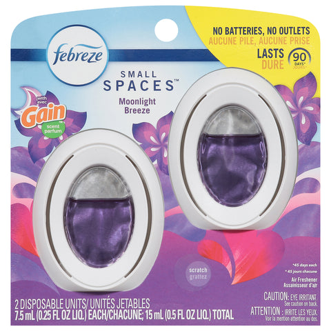 Febreze Small Spaces Moonlight Breeze Air Freshener 2 - 0.25 fl oz Units - 6 Pack