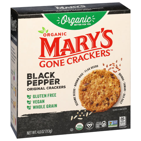Mary's Gone Crackers Organic Original Black Pepper Crackers 4.0 oz