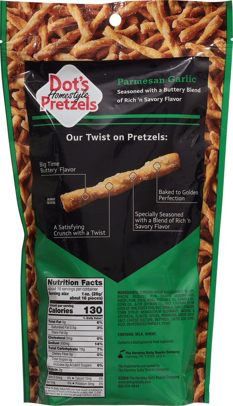 Dot's Homestyle Pretzels Seasoned Parmesan Garlic Pretzels Twists 16 oz