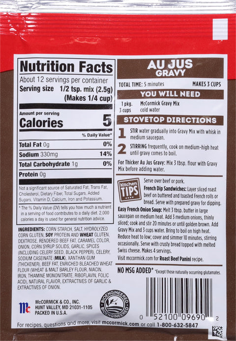 McCormick Mix Gravy Au Jus 1 OZ