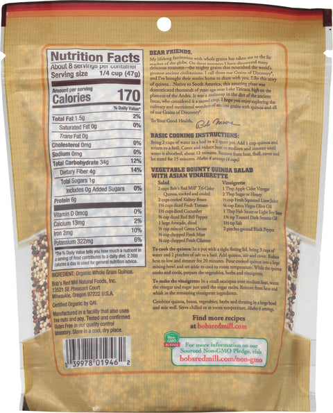 Bob's Red Mill Gluten Free Organic Quinoa Tri-Color 13 OZ