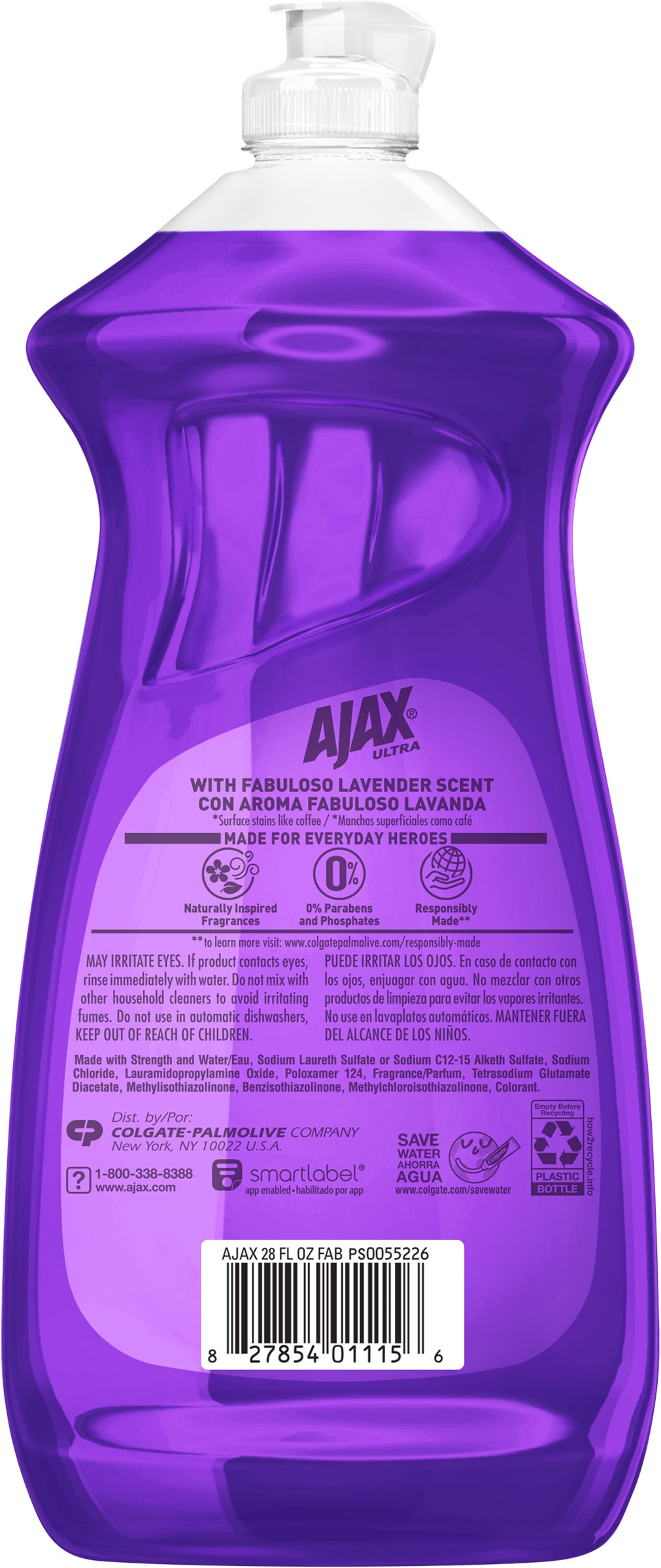 Ajax Ultra Liquid Dish Soap with Fabuloso Lavender Scent - 28.0 OZ