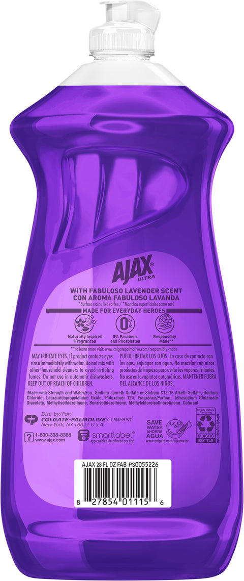 Ajax Ultra Liquid Dish Soap with Fabuloso Lavender Scent 28 FZ