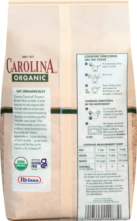 Carolina Organic Brown Rice 32 OZ