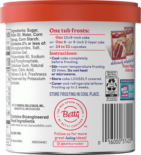 Betty Crocker Whipped Cream Cheese Frosting 12 OZ
