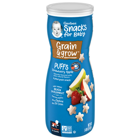Gerber Graduates Puffs Strawberry Apple Cereal 1.48 OZ