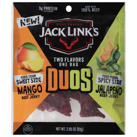 Jack Link's Duos Mango/Jalapeno Beef Sticks 2.85 oz - 12 Pack
