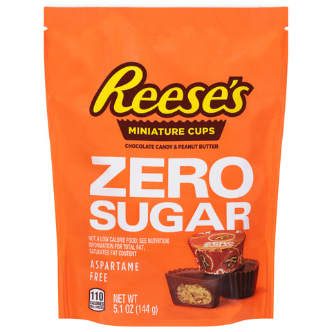 Reese's Zero Sugar Chocolate Candy & Peanut Butter Miniature Cups 5.1 oz - 8 Pack