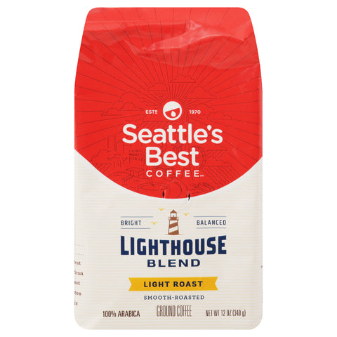 Seattle's Best Coffee Light Roast Ground 100% Arabica Lighthouse Blend Coffee 12 oz - 6 Pack