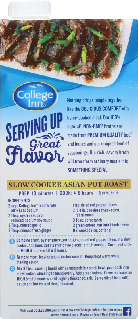 College Inn Broth 50% Less Sodium Beef 32 OZ