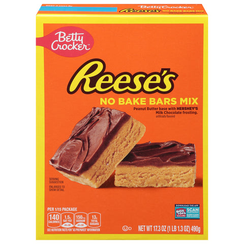 Betty Crocker No Bake Reese's Bars Mix 17.3 oz - 8 Pack