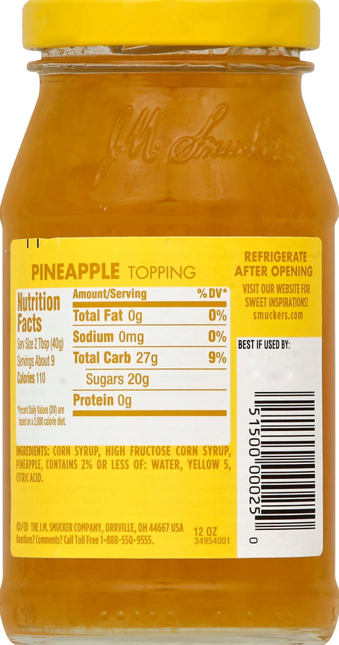 Smucker's Topping Pineapple 12 OZ