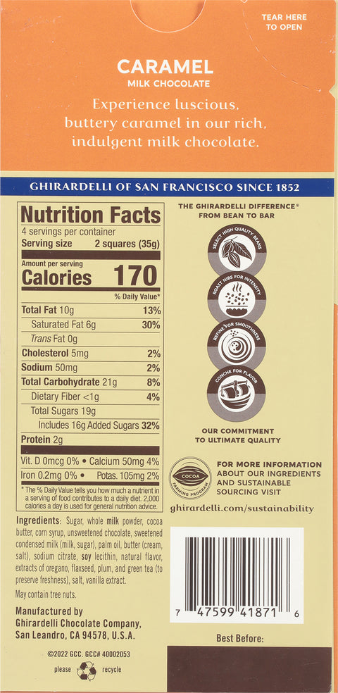 Ghirardelli Squares Caramel Milk Chocolate 4.8 OZ
