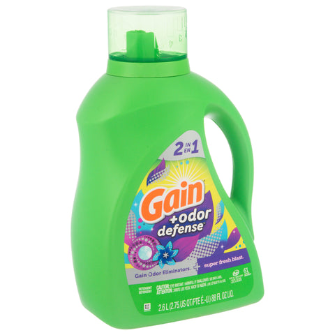 Gain +Odor Defense 2 in 1 Super Fresh Blast Detergent 88 fl oz