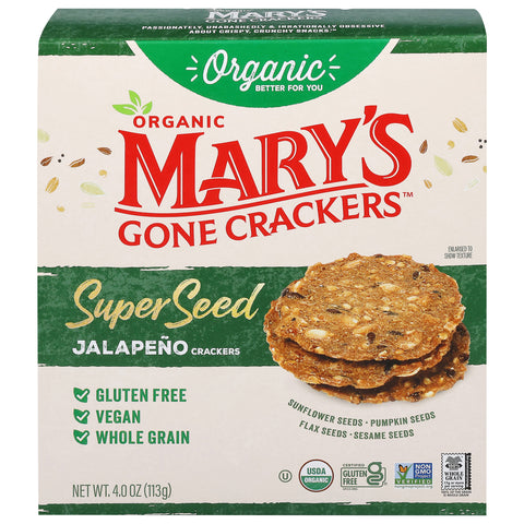 Mary's Gone Crackers Organic Super Seed Jalapeno Crackers 4.0 oz