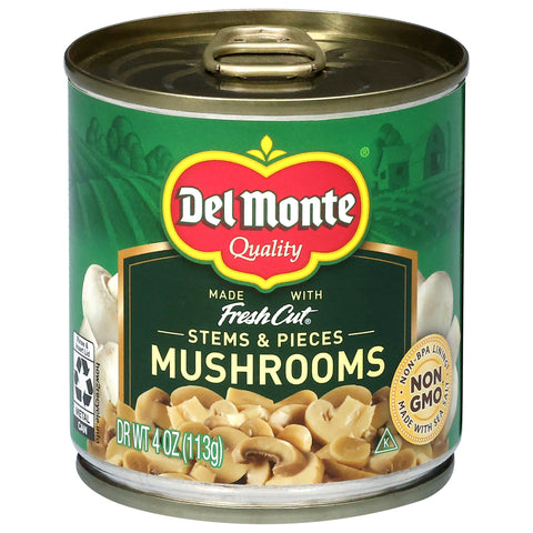 Del Monte Fresh Cut Stems & Pieces Mushrooms 4 oz - 12 Pack
