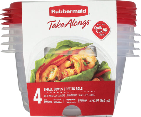 Rubbermaid Take Alongs 3.2 Cups Small Bowls Containers & Lids Small 4 ea