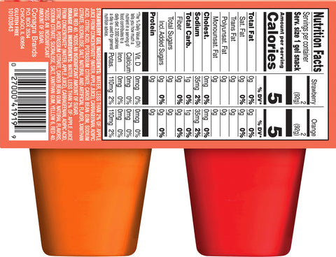 Snack Pack Gels Strawberry & Orange 13 OZ