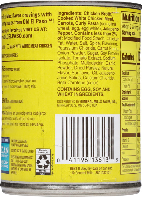 Old El Paso Chicken Noodle Jalapeno Soup 18.5 oz