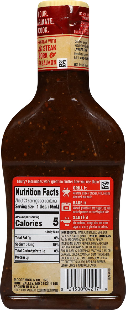 Lawry's Marinade Steak & Chop 12 FZ