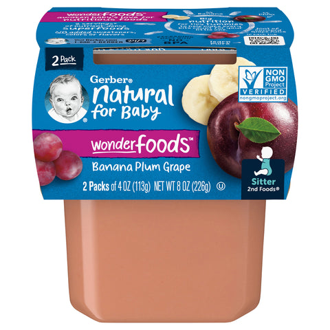 Gerber 2nd Foods Banana Plum Grape 8 OZ