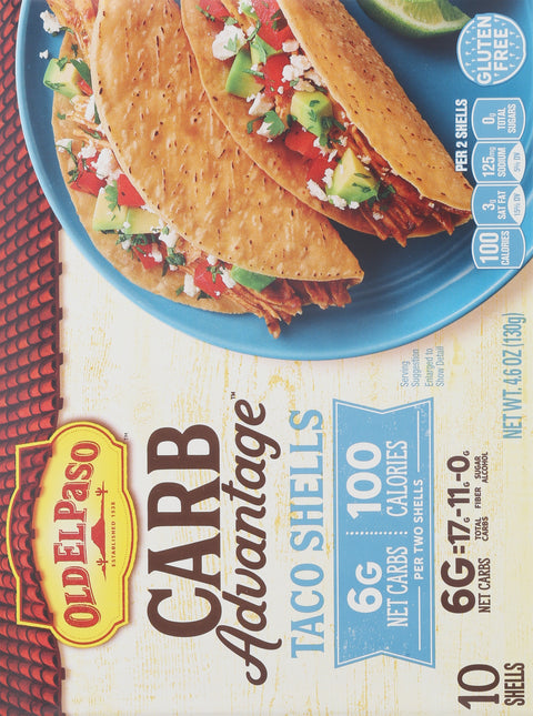 Old El Paso Carb Advantage Gluten Free Taco Shells 10 ea