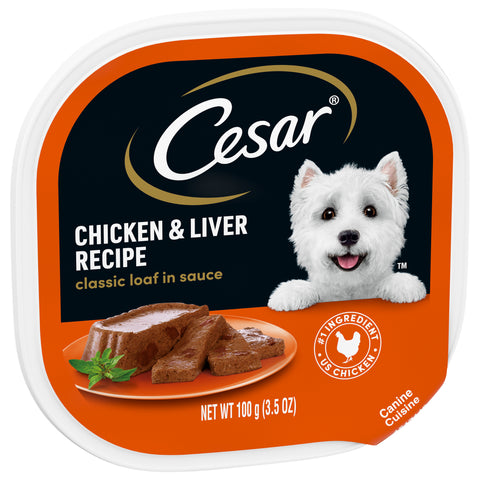 Cesar Dog Food Can Select Chicken & Liver In Meaty Juices 3.5 OZ