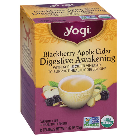 Yogi Organic Blackberry Apple Cider Digestive Awakening 16 CT