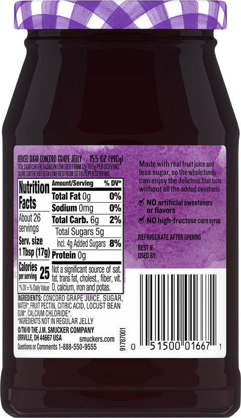 Smucker's Low Sugar Grape Jelly 15.5 OZ