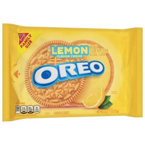 Oreo Lemon Flavor Creme Sandwich Cookies Family Size 18.71 oz