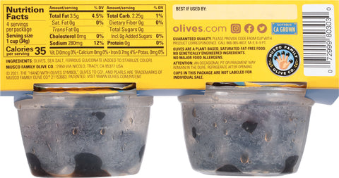 Pearls Black Olives To Go 4.8 OZ