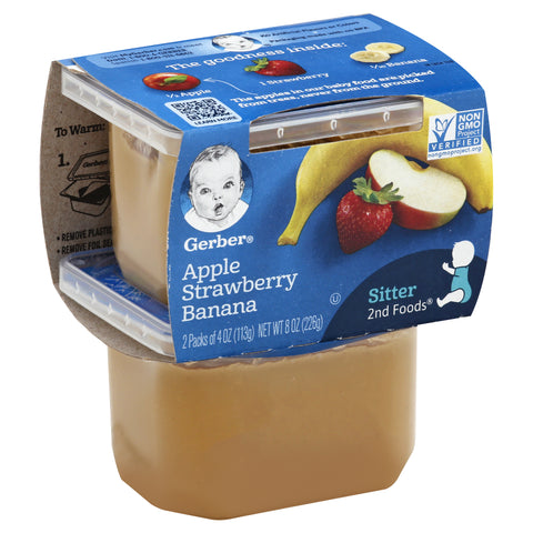 Gerber Apple Strawberry Banana 2 ea - 8 Pack