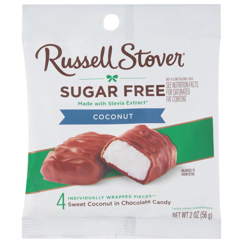 Russell Stover Sugar Free Coconut Chocolate Candy 4 Each - 10 Pack