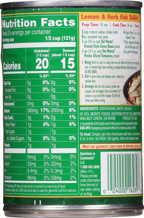 Del Monte Vegetables Fresh Cut French Style Green Beans 14.5 OZ