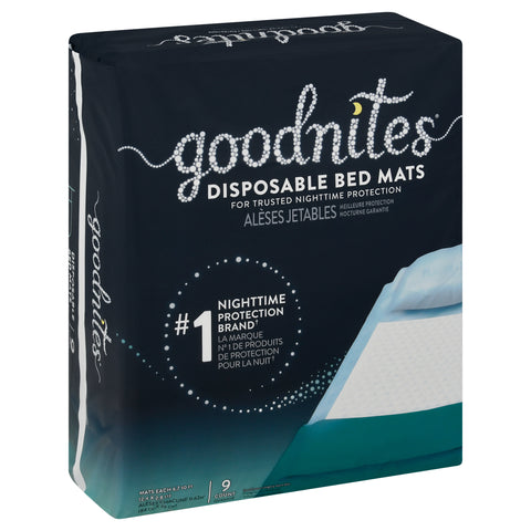 Goodnites Disposable Bed Mats for Bedwetting, 2.4 x 2.8 ft, 9 Ct