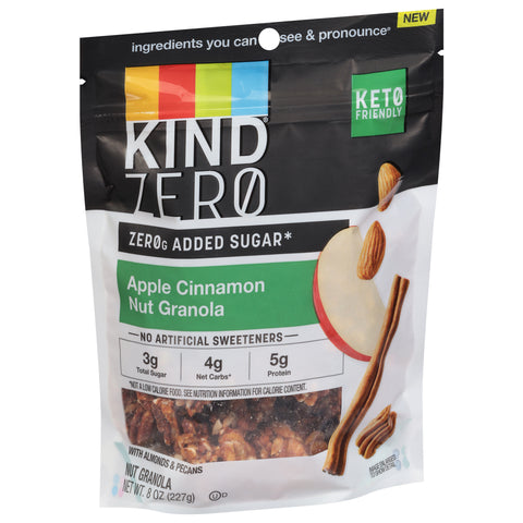 Kind Zero Apple Cinnamon Nut Granola 8 oz