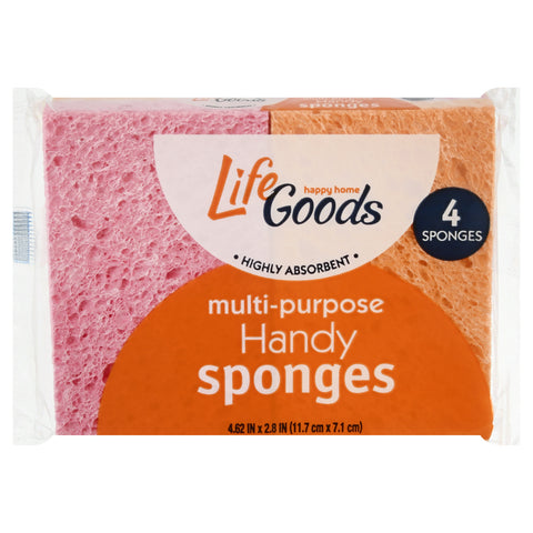 Life Goods Handy Multi-Purpose Sponges 4 ea - 4 CT 24 Pack
