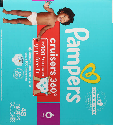 Pampers Diapers Size 6 (35+ lb) Super Pack 48 CT