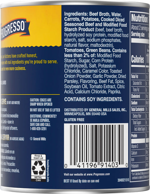Progresso Rich & Hearty Soup Beef Potato Roasted With Country Vevetables 18.5 OZ
