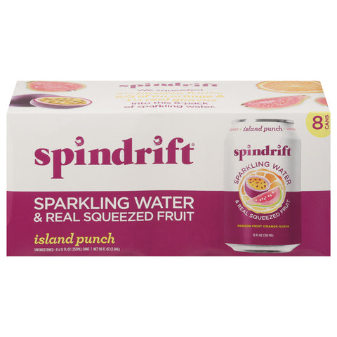 Spindrift Unsweetened Island Punch Sparkling Water 8 - 12 fl oz Cans - 3 Pack